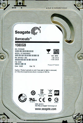 SEAGATE SATA 1.5TB ST1500DM003,  9YN16G-302,   CC4C,  TK,  Z1E,  100681393