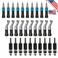 NSK Style Dental Contra Angle Straight Motor Slow Speed Handpiece 4Holes Black