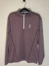 TPC Scottsdale  1/4 Zip Men's Large Straight Down Golf Long Sleeve Cotton Maroon