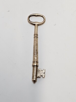 Vintage Brass Skeleton Key, Unknown Name, 3.5'' , Cleaned And Polished 