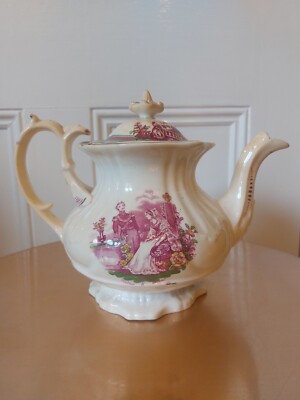 Queen Victoria & Prince Albert Commemorative Lustre Teekanne um 1840