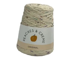 SpinRite Peaches & Creme Cream 14 oz Cotton Yarn Cone 674 Yds Cream Panorama NEW