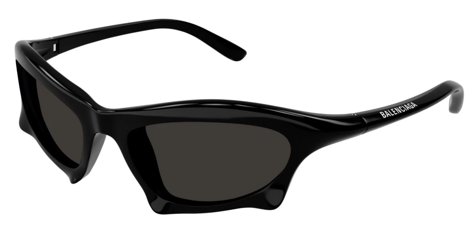 New BALENCIAGA BB0229S 001 59mm Black BAT Wrap Extreme Sunglasses Italy