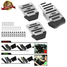 3 Piece Universal Car Non-slip Manual Pedal Brake And Gas Pedal Cover Set Silver