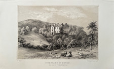 1852 Antique Print; Dunsland House, Devon by William Gauci