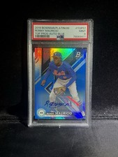 2019 Bowman Platinum Blue Auto /150 Ronny Mauricio PSA 9 MINT RC #TOP-57