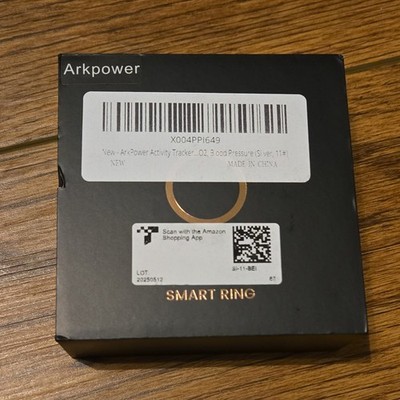 Arkpower R10M Sz#11 Smart Ring Heart Rate Blood Oxygen Sleep Monitor Step Count