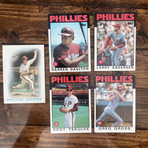 1986 Topps Phillies Near Complete Team 26/32 Hayes Daulton RC No Schmidt Carlton - Picture 3 of 10