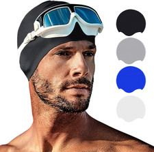 Silicone Swim Cap for Long Hair - Swimming Cap for Women Men eenagers  Sereosco