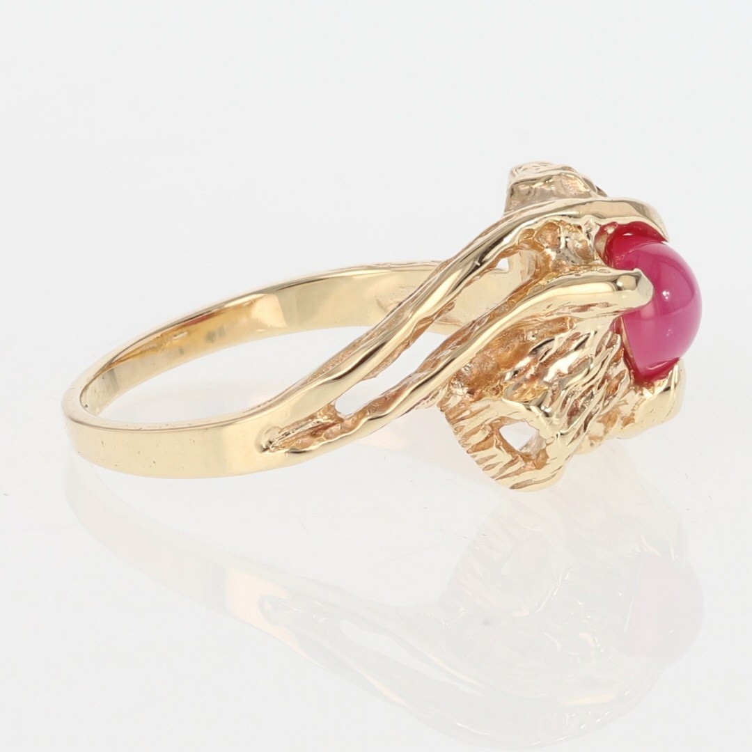 .75ct Lab-Created Round Star Ruby Vintage Style R… - image 4