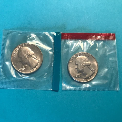 1971 P&D Washington Quarter   Unc  Mint Cello   FREE SHIP    **SEE PICS