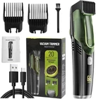 Vacuum Beard Trimmer for Men - Cordless Hair Clipper | Mens Beard Clipper with 2