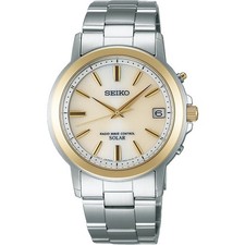 SEIKO SBTM170 Solar Radio Clock Yellow Gold 10 ATM Water Resistant