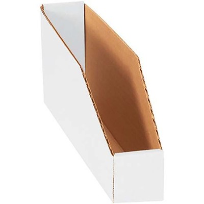 Open Top White Corrugated Bin Box 2'' x 12'' x 4-1/2'' Lot of 50