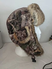 Cabela's Mad Bomber Fur Trapper Hat Medium Trim Natural Rabbit