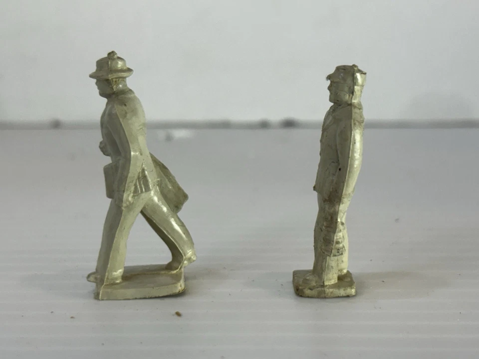 2 Vtg Marx Soft Plastic Littletown / Marxville Model Train Conducter & Business - Image 2 of 4