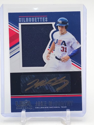 JAKE MCCARTHY 2018 STARS & STRIPES SILHOUETTES GOLD INK AUTO PATCH /84 B Q8210-5