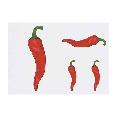 AZEEDA 4 x 'Spicy Chili Pepper' Temporäre Tattoos / Transfers (TO00086844)