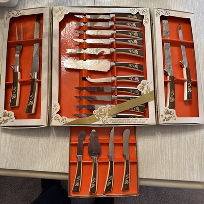 VINTAGE REGENT SHEFFIELD PRESTIGE 19 PIECE CUTLERY KNIFE SET -  LIFETIME CUTLERY