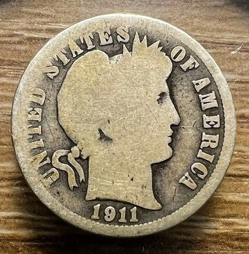 1911-S Barber Dime - Actual Coin Shown - Free Shipping & Tracking INV#522