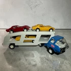 VTG Tonka 70's Motor Mover 18" Car Hauler Carrier Pressed Steel Corvettes & Ramp