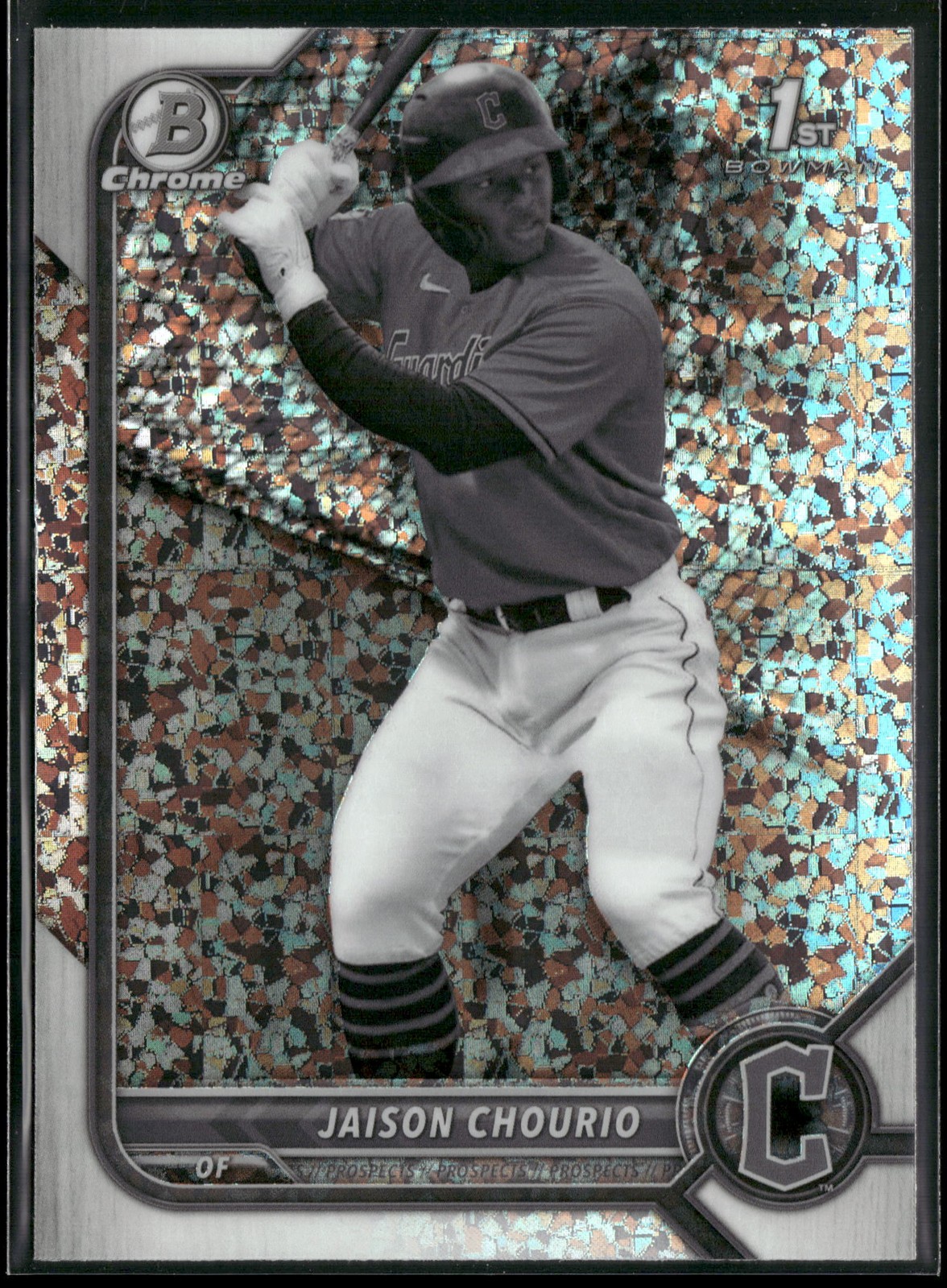 2022 Bowman Chrome #BCP-174 Jaison Chourio Prospects Black White Mini-Diamond