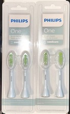 4 NEW - PHILIPS ONE REPLACEMENT TOOTHBRUSH HEADS - 2 PKS BH1022/03 LIGHT BLUE