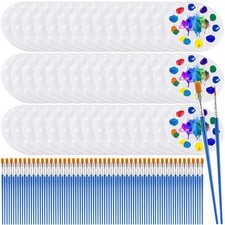 150 Pcs Paint Brush Palette Set, 50 Pcs Plastic Paint Palettes, 100 Pcs Paint...