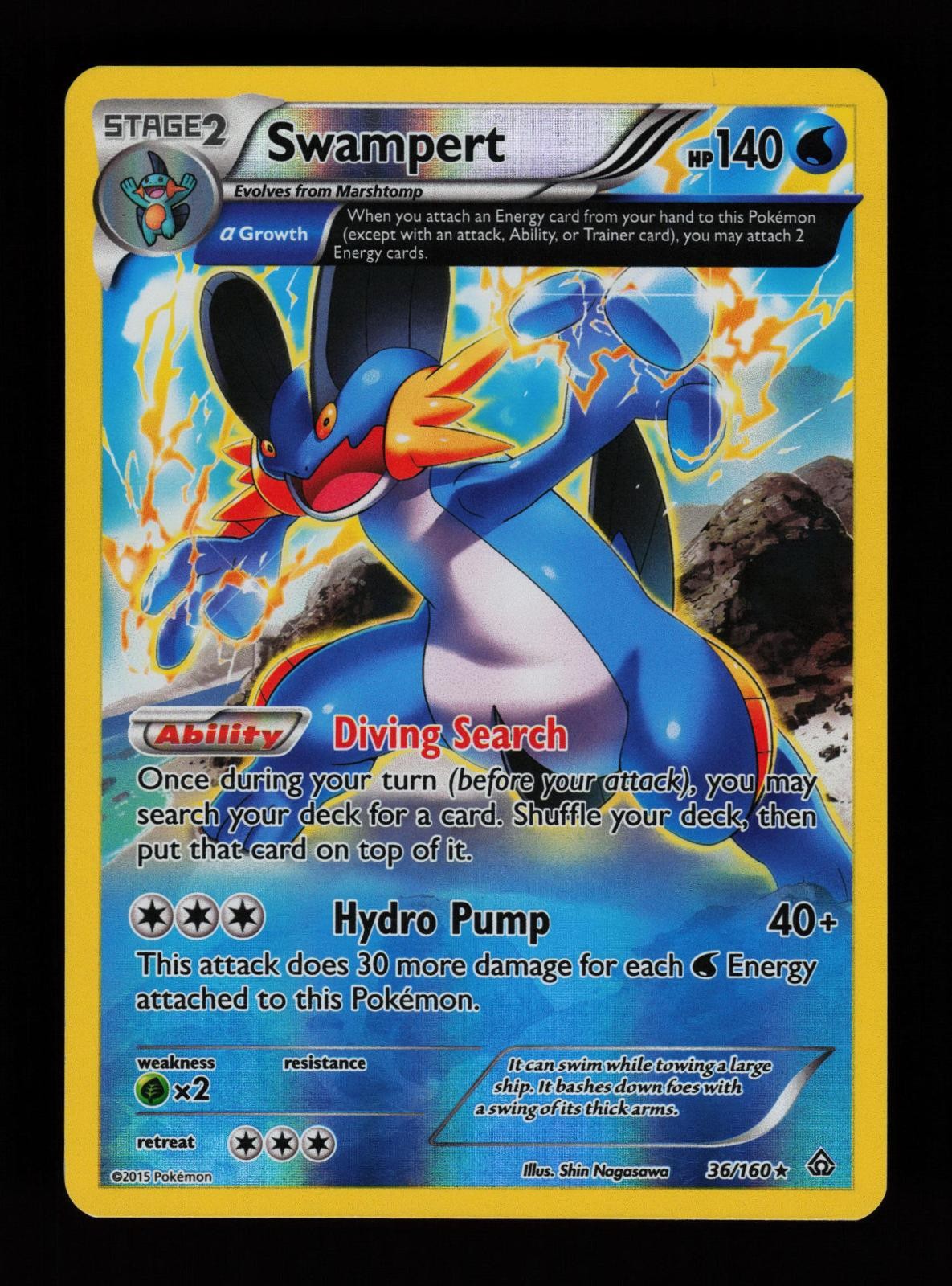 Swampert 36/160 Reverse Holo Rare Primal Clash Pokemon Cards