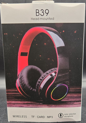 B39 Wireless Headphones Over Ear Bluetooth 5.0 TF Card MP3 FM Mic WHITE NEW