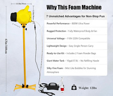 LANGXUN Foam Machine for Party, 800W High Power Foam Cannon Bubble Machine, ...
