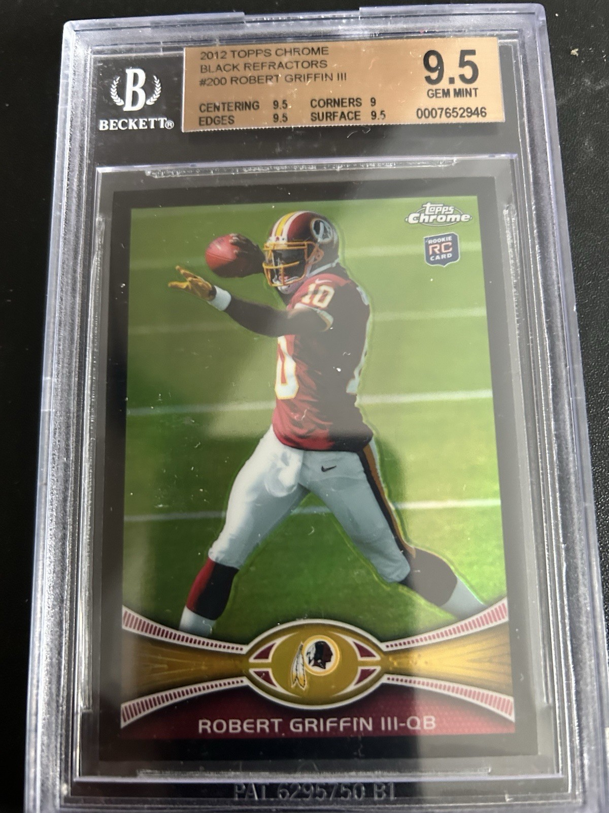 2012 Topps Chrome - Robert Griffin III #200 Black Refractor 053/299 (RC) BGS 9.5