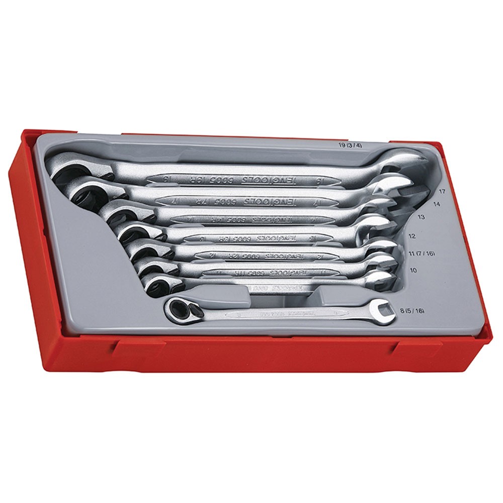 Teng Metric Ratchet Combination Spanner Set, 8 Piece