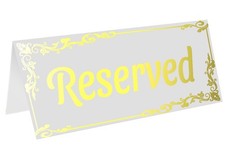 20 Pack Gold Reserved Table Signs for Wedding Party Restaurant-Double Sided G...