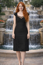 Adrianna Papell Sheath Dress Women 10 Cocktail Party Goth Glam Little Black Chic