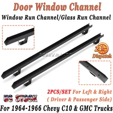 2PCS For 1964-66 Chevy C10 GMC Truck Door Window Channel Window Run Channel L+R