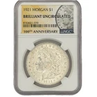 1921 Morgan Silver Dollar Brilliant Uncirculated NGC 100th Anniversary Label
