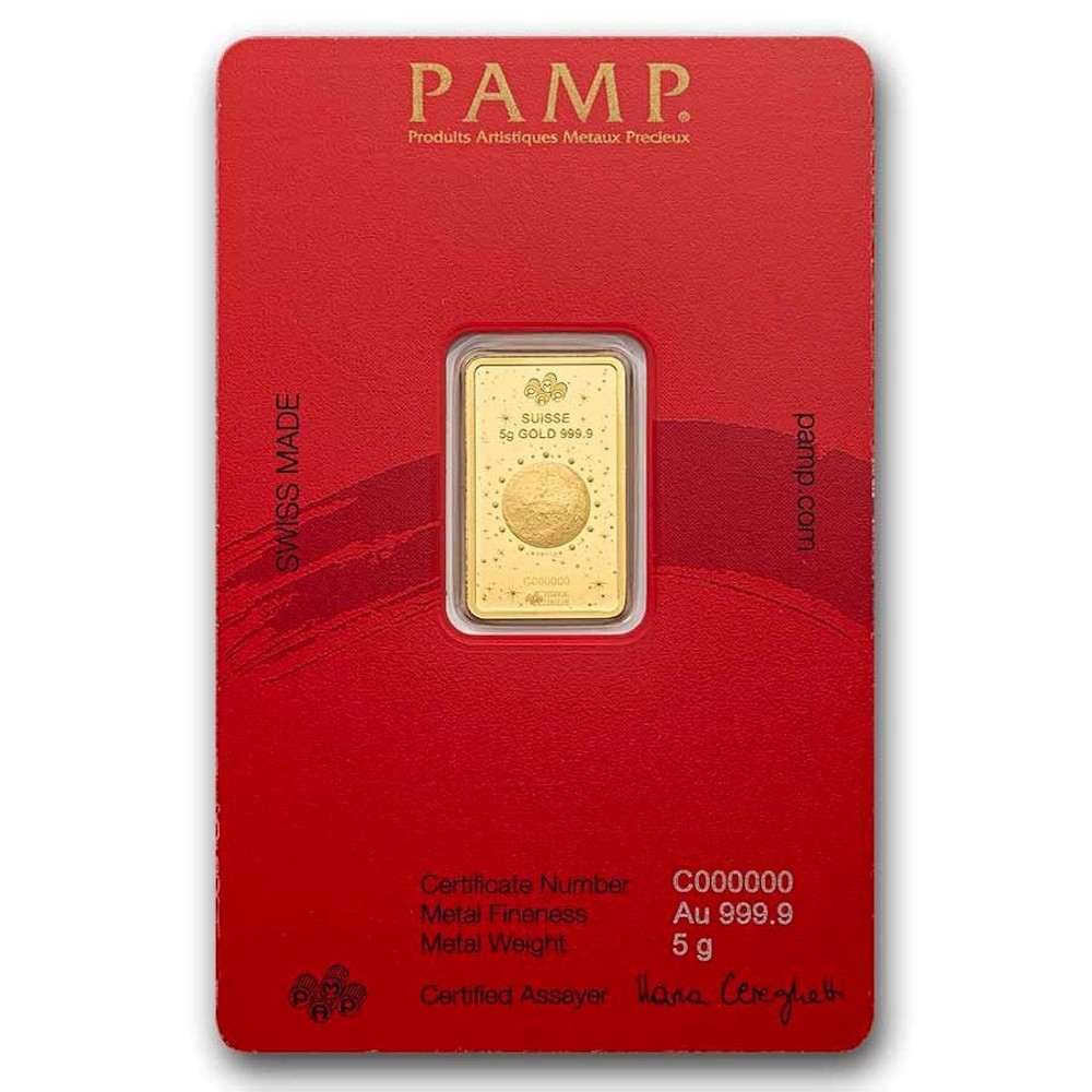 2026 Pamp Suisse 5 gram 9999 Fine Gold Bar Year Of The Horse Lunar