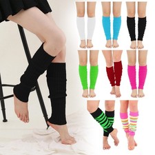 Ladies Leg Warmers Plain Colours 80s 90s Many Teens Womens Neon Footless Socks