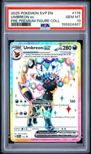 155924467 Umbreon ex 2025 Pokemon SV Prismatic Evolutions Promo #176 PSA 10
