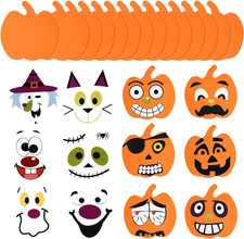 32 Pcs Halloween Pumpkin Craft Kit, Foam Stickers,Cute Style