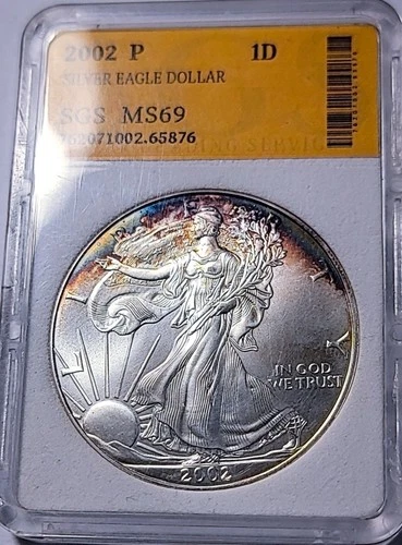 2002  1oz Silver American Eagle (Brilliant Uncirculated) 876