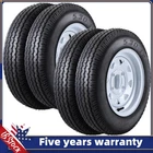 Set of 4 Trailer Tires on Rim 5.30-12 5.30x12 530-12 Trailer Tires 4 Lug 6PR T