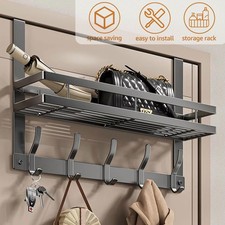 Türgarderobe zum Einhängen Türhaken mit 5 Haken und Einen Korb Kleiderhaken Tür