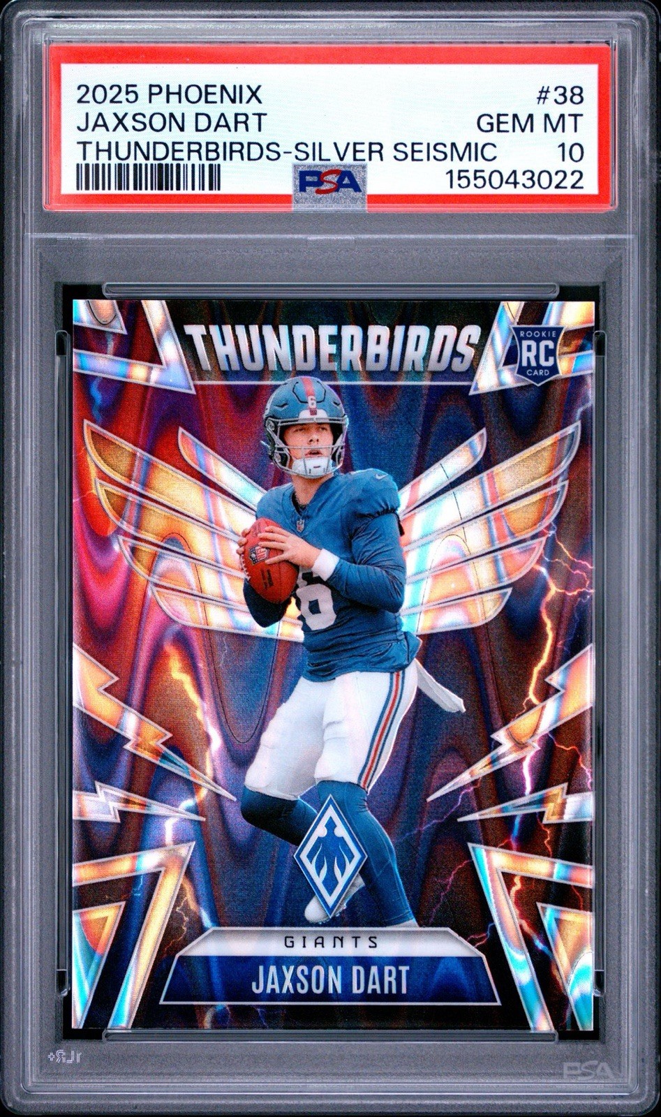 Jaxson Dart Panini Phoenix Thunderbirds #38 Silver Seismic