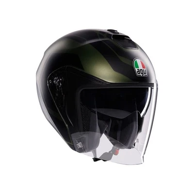 Casque Jet Moto AGV IRIDES SAKAI Vert Mat Noir E2206 - Photo 1/4