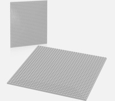 2-Pack Gray Baseplates 32x32 Studs   Compatible with Classic LEGO, 10"x10"