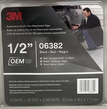 3m 06382 Automotive Acrylic Plus Attachment Tape Black 12 X 20 Yds.