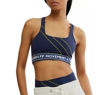 FP Movement Women's Never Better Logo Square Neck Bra Size Small Logo Active