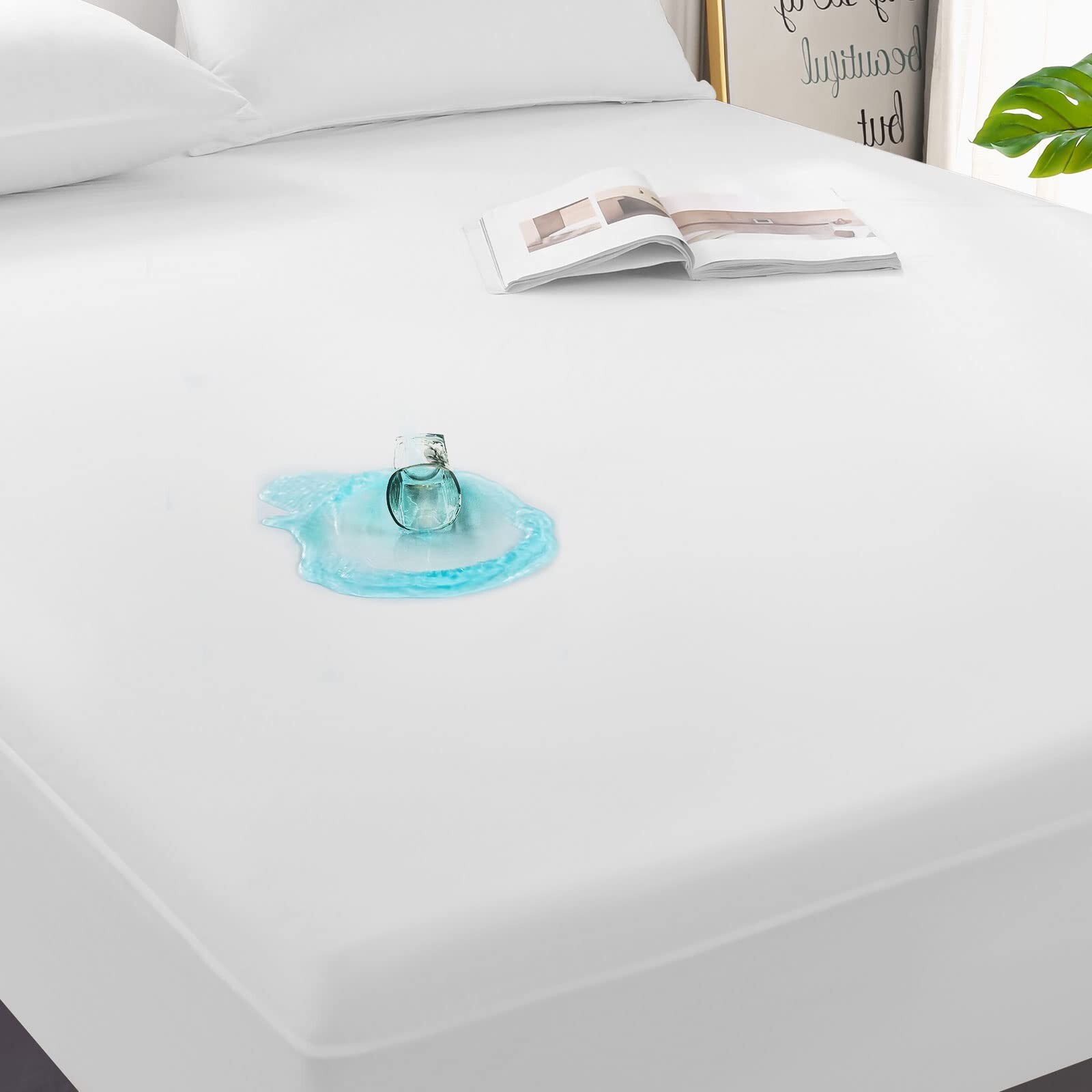 GRT 1 Pack 100% Waterproof Mattress Protector Queen Size, Breathable & Noisel...